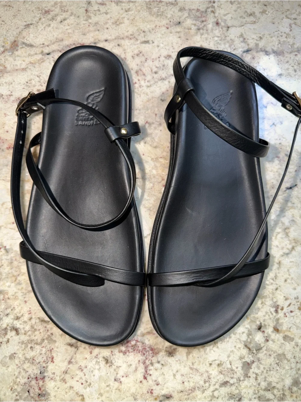Ancient Greek Aimilia $324 Women’s Black Strappy Sandals 7.5 EU 38 NWOT